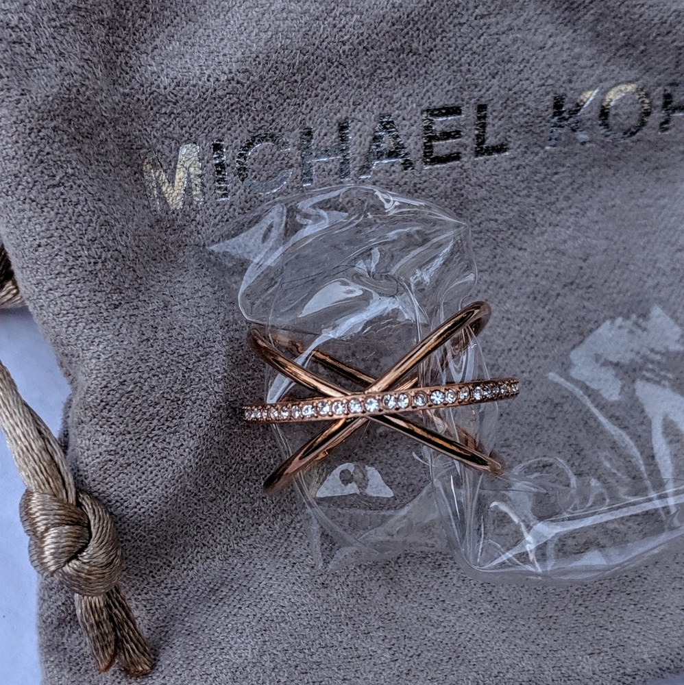 Michael Kors Open X Rose Gold ring sz 8 Brand new